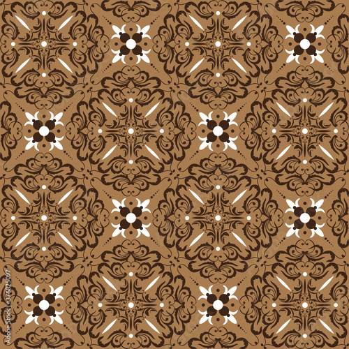 Beautiful tradisional batik pattern design with simple mocca color design.