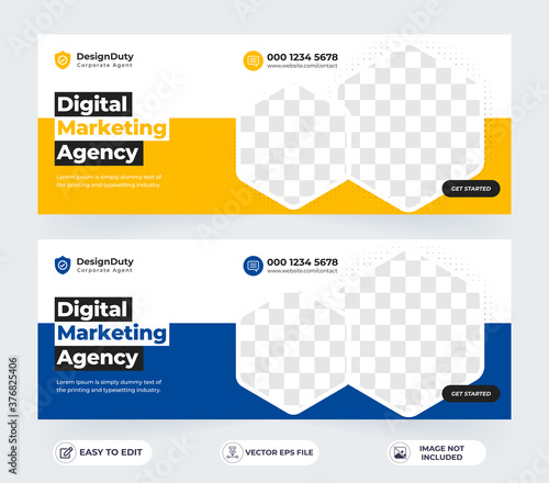 Corporate business marketing agency social media instagram post facebook cover page timeline web ad banner template design.
