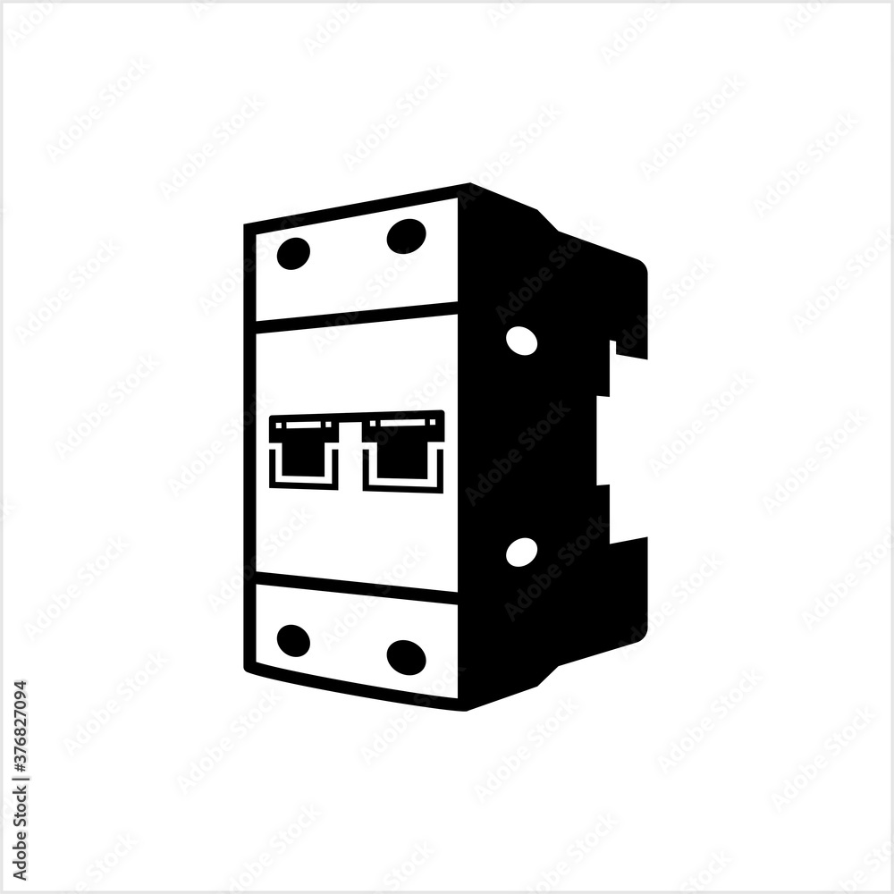 Circuit Breaker Icon, Overload, Short Circuit Protector Switch Stock