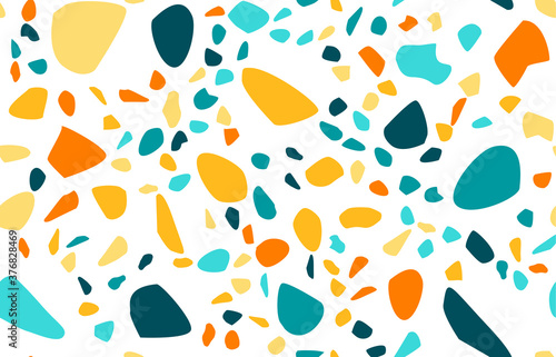 Terrazzo seamless pattern. Pastel colors. Marble. Abstract background.