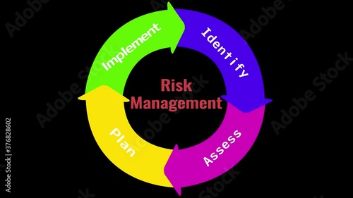 risk management process chart with alpha channel 