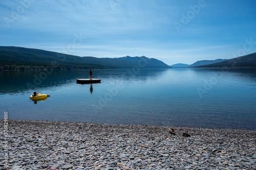 lake and mountains photo