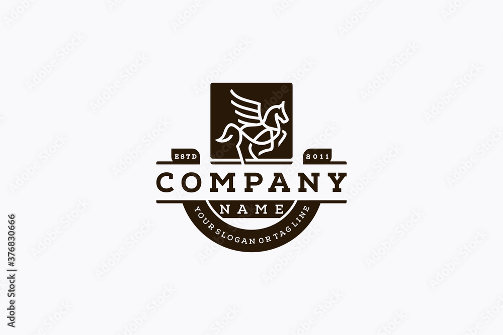 Pegasus logo design template vector Pegasus logo design template vector