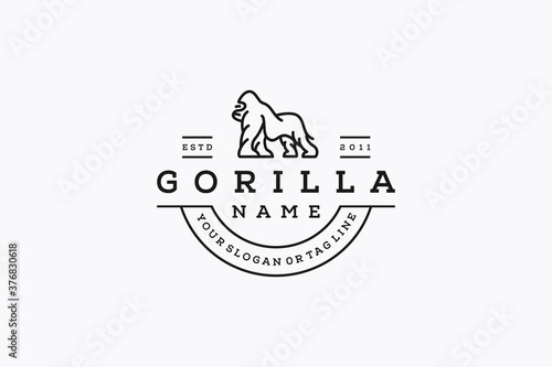 gorilla logo design template vector