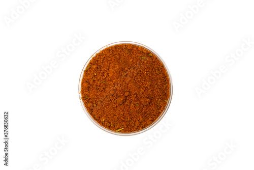 Mix spices in a bowl isolated on white background.