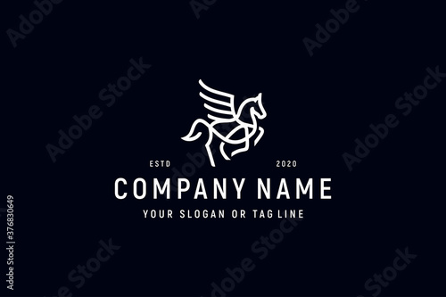 Pegasus logo design template vector