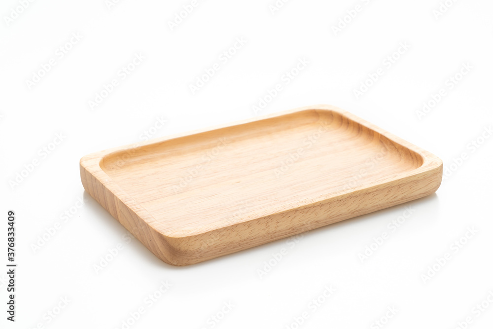 wooden tray or plate on white background wooden tray or plate on white background