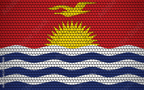 Abstract flag of Kiribati made of circles. I-Kiribati flag designed with colored dots giving it a modern and futuristic abstract look.