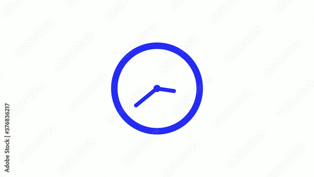 Amazing blue color counting down clock icon on white background,circle clock icon Amazing blue color counting down clock icon on white background,circle clock icon