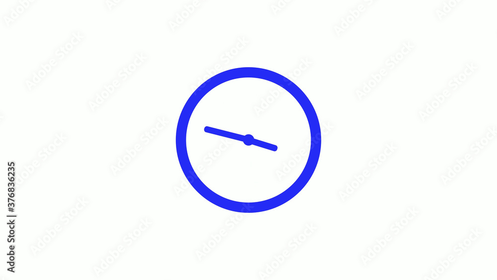Amazing blue color counting down clock icon on white background,circle clock icon Amazing blue color counting down clock icon on white background,circle clock icon