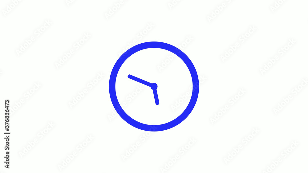 Amazing blue color counting down clock icon on white background,circle clock icon Amazing blue color counting down clock icon on white background,circle clock icon