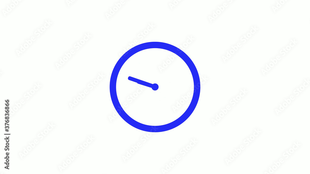 Amazing blue color counting down clock icon on white background,circle clock icon Amazing blue color counting down clock icon on white background,circle clock icon