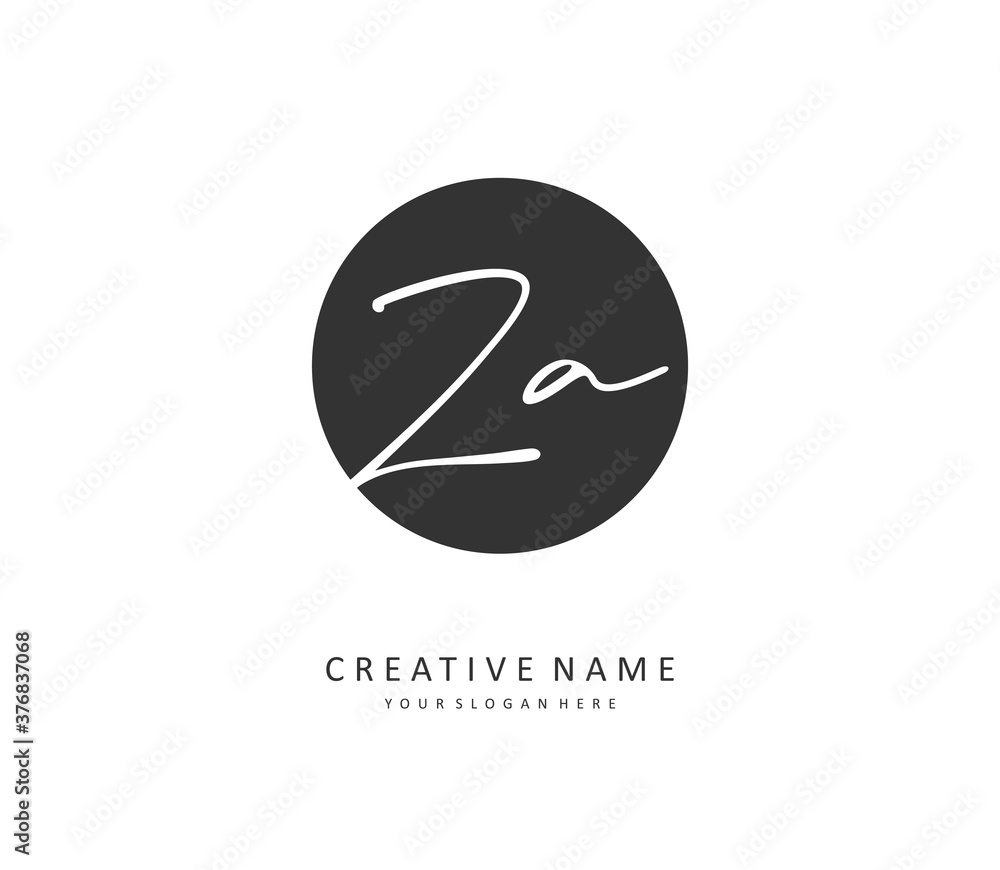 Z A ZA Initial letter handwriting and signature logo. A concept handwriting initial logo with template element. Z A ZA Initial letter handwriting and signature logo. A concept handwriting initial logo with template element.