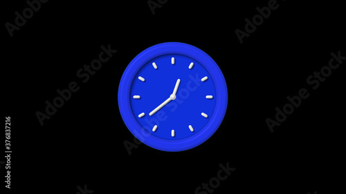 Wallpaper Mural Amazing blue color 3d wall clock icon on black background Torontodigital.ca