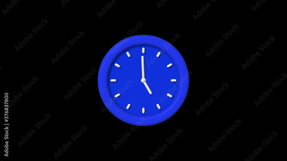 New blue color 3d wall clock icon on black background,counting down clock icon New blue color 3d wall clock icon on black background,counting down clock icon