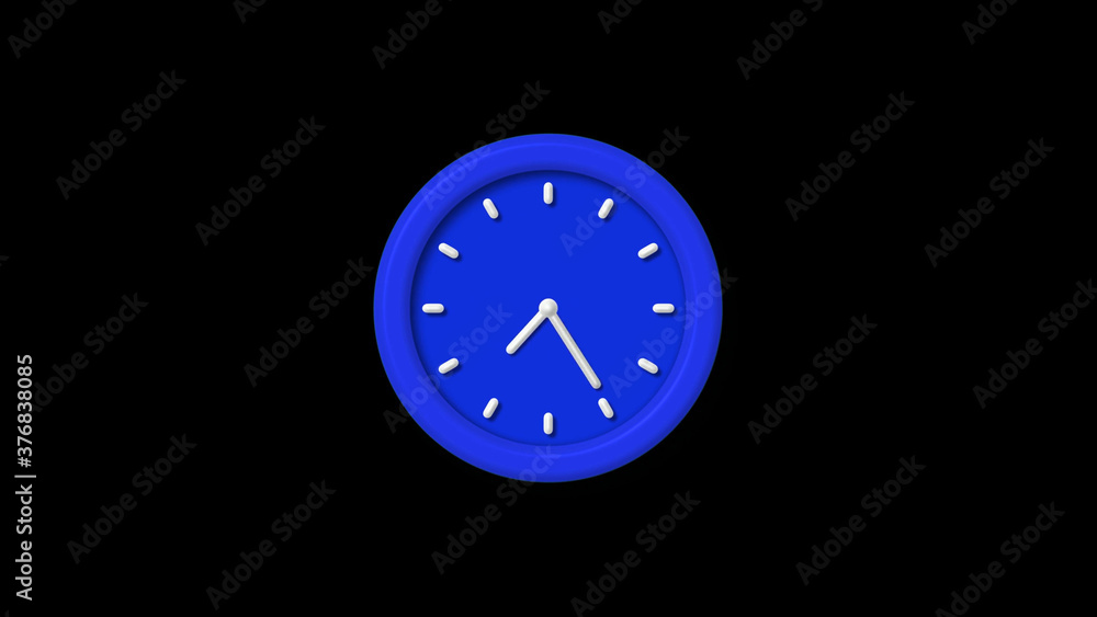 New blue color 3d wall clock icon on black background,counting down clock icon New blue color 3d wall clock icon on black background,counting down clock icon