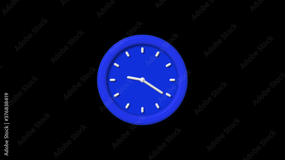 New blue color 3d wall clock icon on black background,counting down clock icon New blue color 3d wall clock icon on black background,counting down clock icon