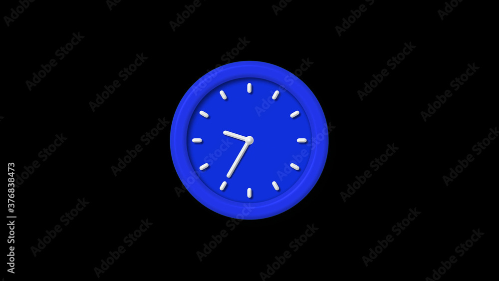 New blue color 3d wall clock icon on black background,counting down clock icon New blue color 3d wall clock icon on black background,counting down clock icon