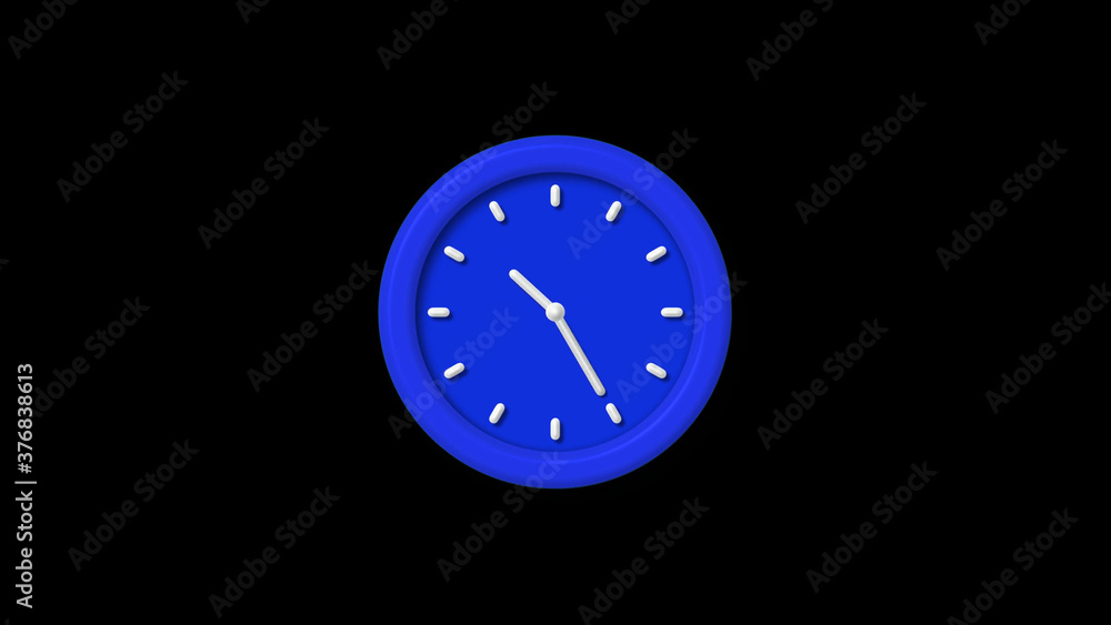 New blue color 3d wall clock icon on black background,counting down clock icon New blue color 3d wall clock icon on black background,counting down clock icon