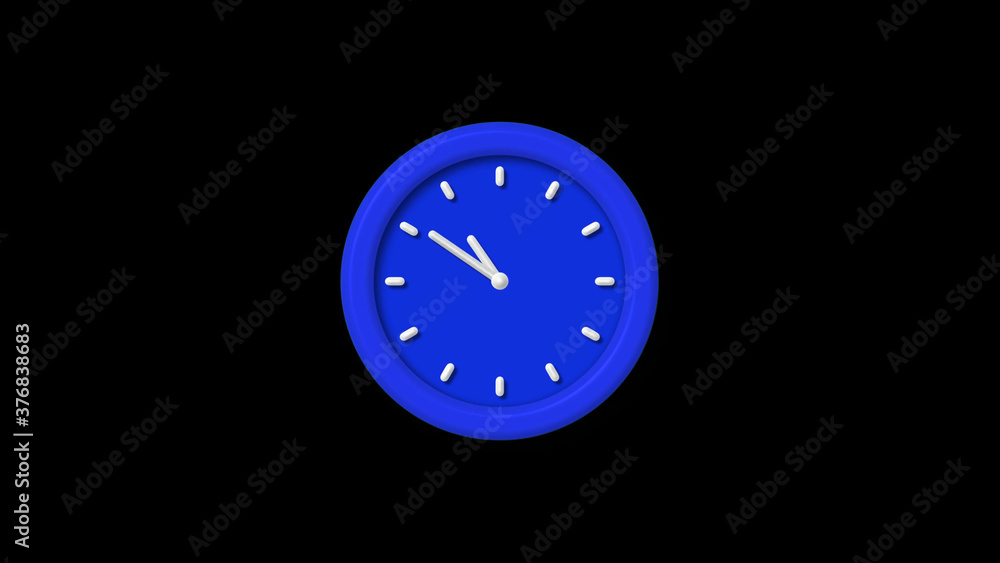 New blue color 3d wall clock icon on black background,counting down clock icon New blue color 3d wall clock icon on black background,counting down clock icon