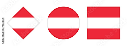 austria flag icon set. isolated on white background
