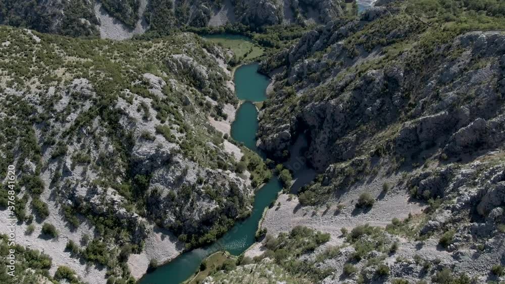 Epic Aerial View Above River & Valley in Velebit National Park - Drone Landscape View Epic Aerial View Above River & Valley in Velebit National Park - Drone Landscape View