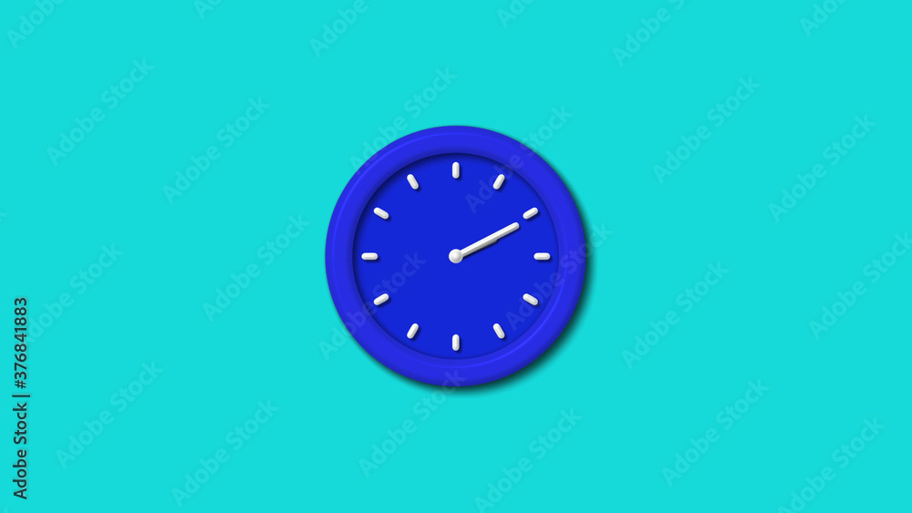 New blue color 3d wall clock icon on cyan background,3d clock icon New blue color 3d wall clock icon on cyan background,3d clock icon