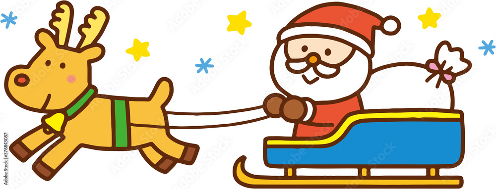 Fototapeta premium サンタさんとトナカイ