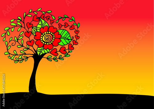 vector tree illustration background picture © BoonLan