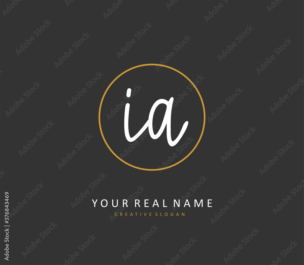 I A IA Initial letter handwriting and signature logo. A concept handwriting initial logo with template element. I A IA Initial letter handwriting and signature logo. A concept handwriting initial logo with template element.