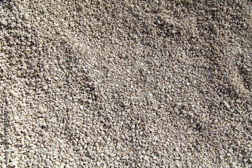 Stone gravel at a construction site as a background.