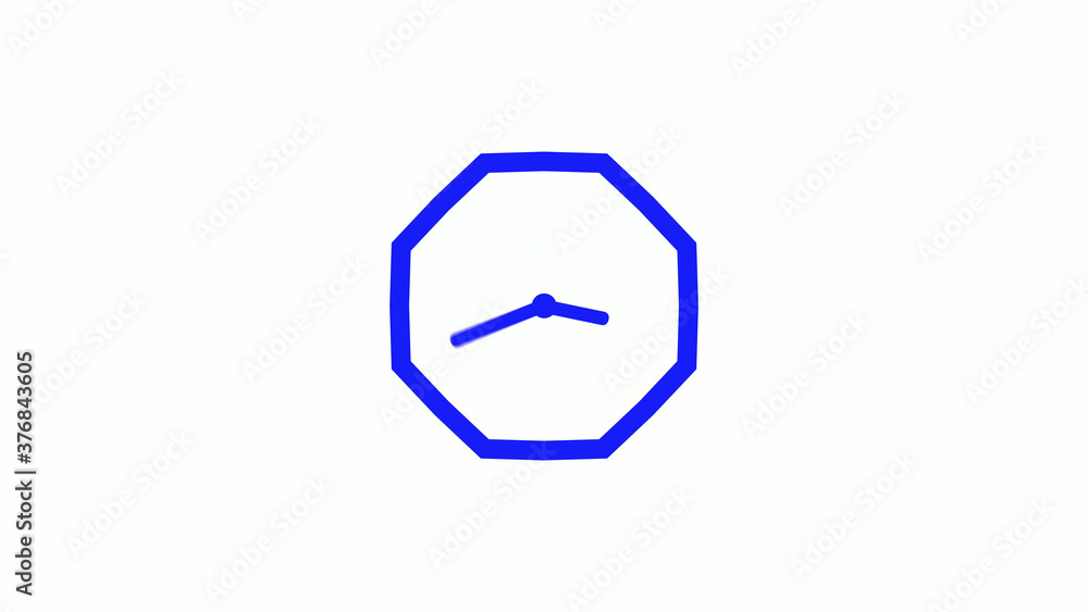 New blue color counting down clock icon on white background New blue color counting down clock icon on white background
