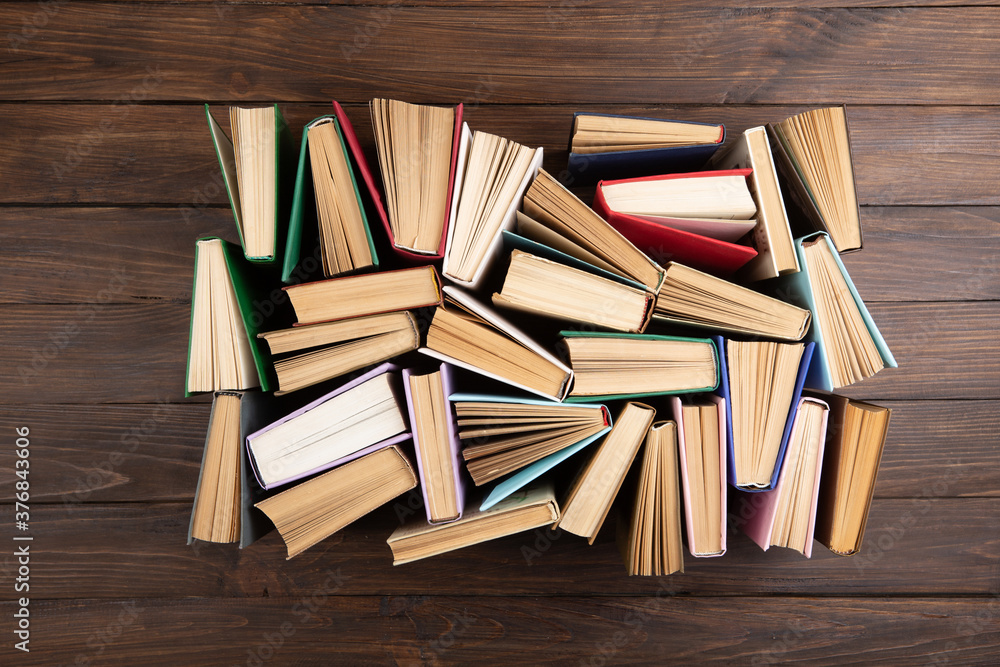 Fototapeta premium Books pattern background for wisdom, science and education. Reading and writing concept