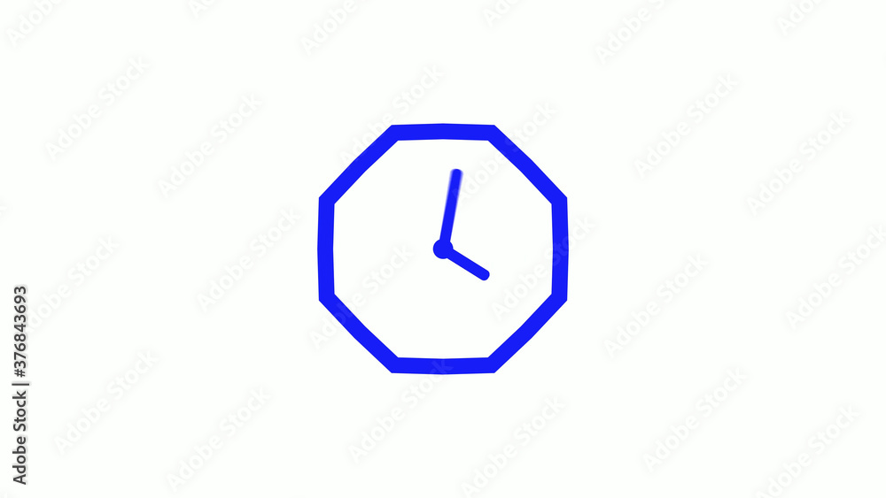 Fototapeta premium New blue color counting down clock icon on white background
