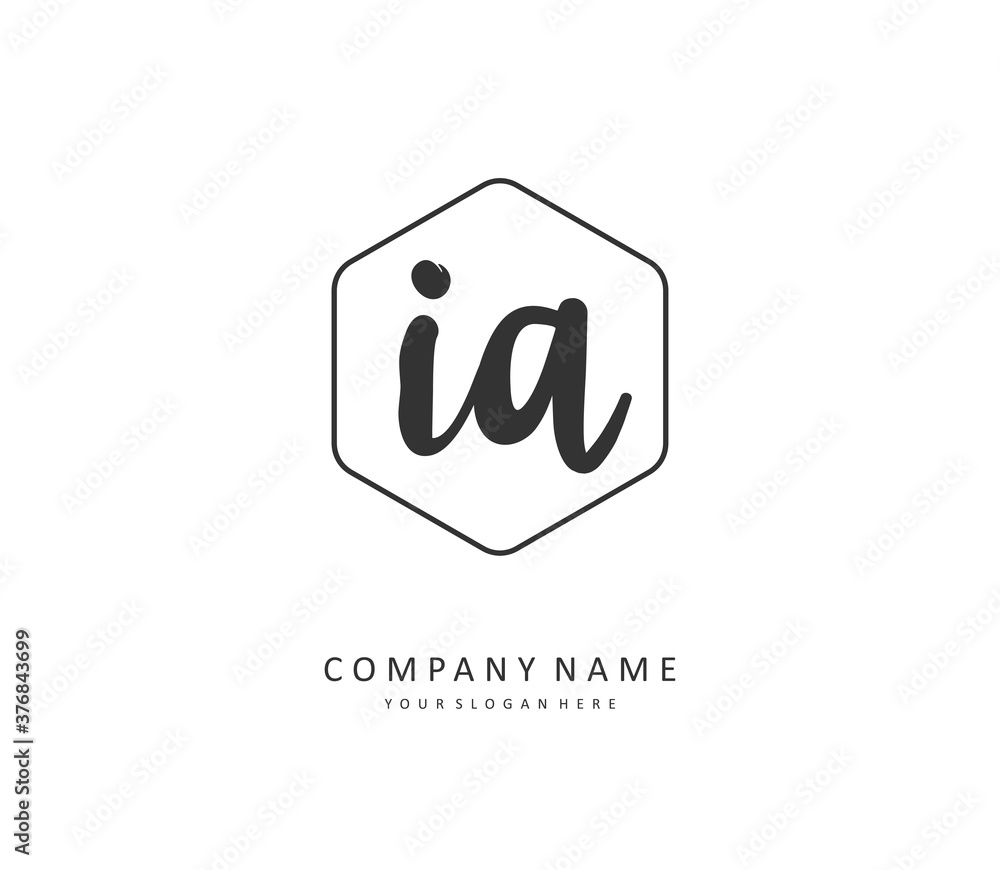 I A IA Initial letter handwriting and signature logo. A concept handwriting initial logo with template element. I A IA Initial letter handwriting and signature logo. A concept handwriting initial logo with template element.