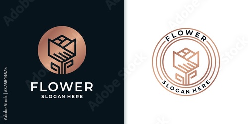 Abstract logo flower logo design inspiration, for salons, spas, skincare, boutiques,