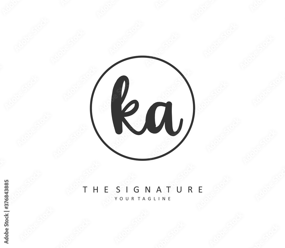 K A KA Initial letter handwriting and signature logo. A concept handwriting initial logo with template element. K A KA Initial letter handwriting and signature logo. A concept handwriting initial logo with template element.