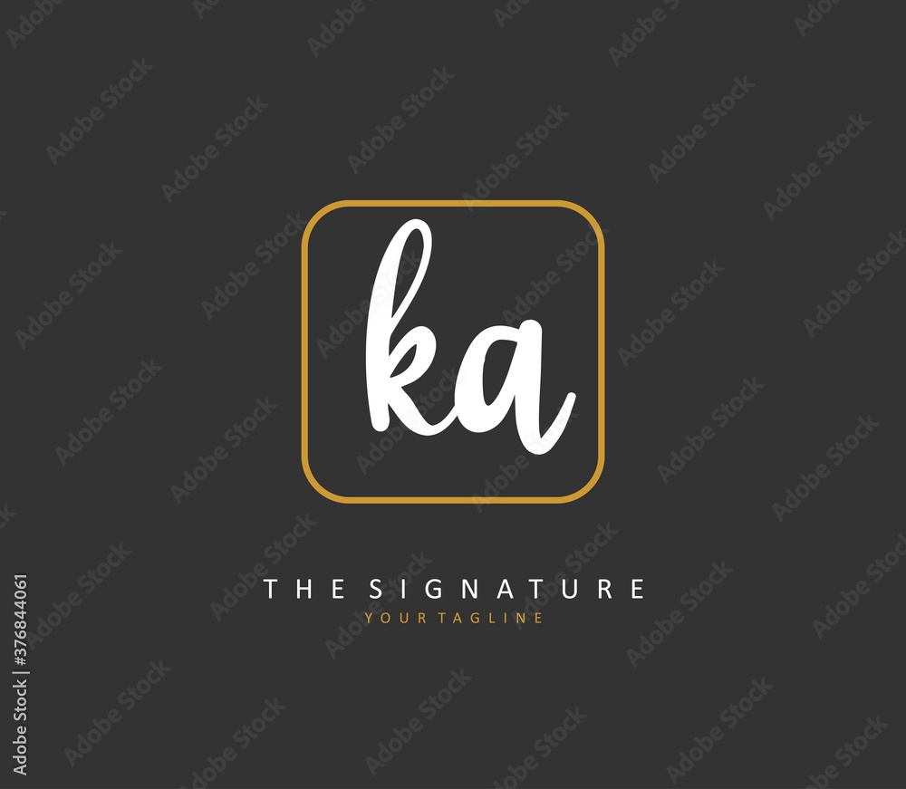 K A KA Initial letter handwriting and signature logo. A concept handwriting initial logo with template element. K A KA Initial letter handwriting and signature logo. A concept handwriting initial logo with template element.