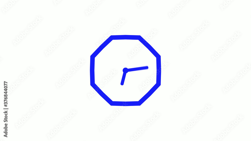 New blue color counting down clock icon on white background New blue color counting down clock icon on white background