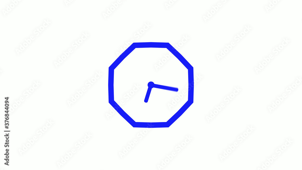 New blue color counting down clock icon on white background New blue color counting down clock icon on white background