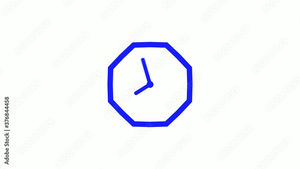 New blue color counting down clock icon on white background New blue color counting down clock icon on white background