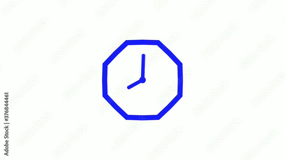 New blue color counting down clock icon on white background New blue color counting down clock icon on white background