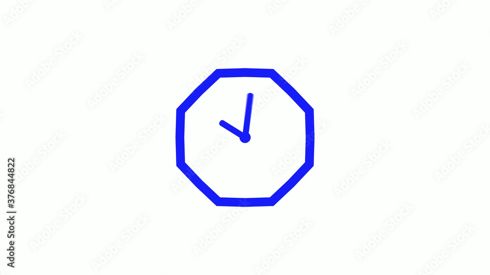 New blue color counting down clock icon on white background New blue color counting down clock icon on white background