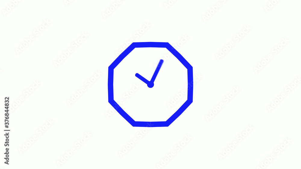 New blue color counting down clock icon on white background New blue color counting down clock icon on white background