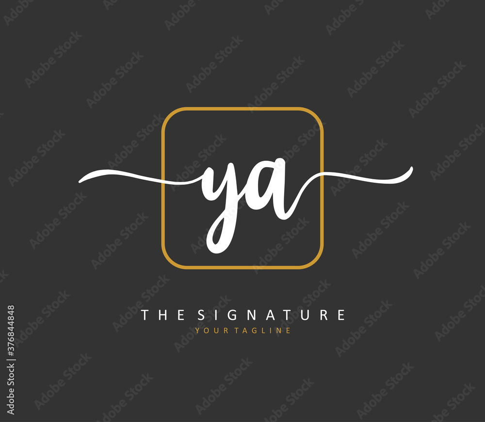YA Initial letter handwriting and signature logo. A concept handwriting initial logo with template element. YA Initial letter handwriting and signature logo. A concept handwriting initial logo with template element.