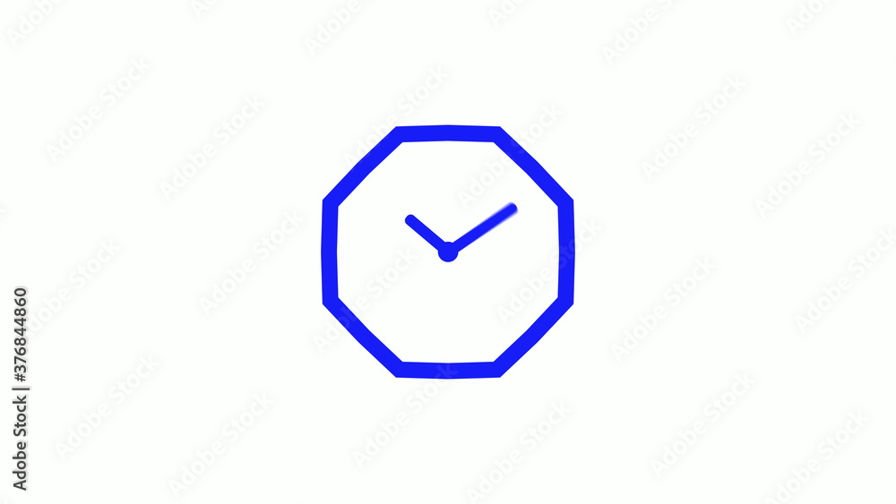 New blue color counting down clock icon on white background New blue color counting down clock icon on white background