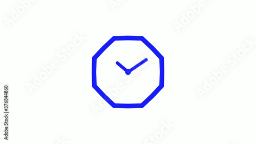 New blue color counting down clock icon on white background