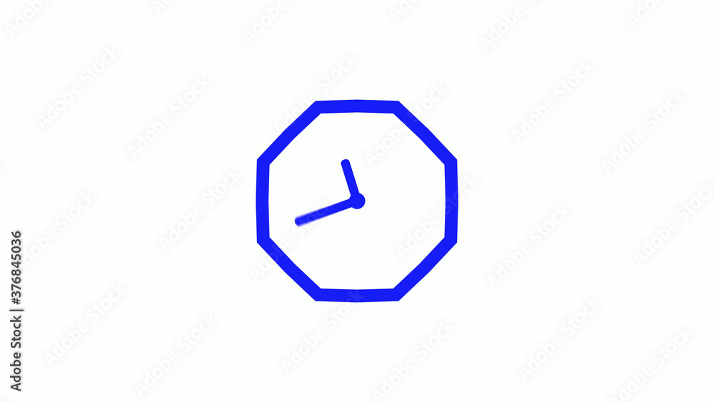 New blue color counting down clock icon on white background New blue color counting down clock icon on white background