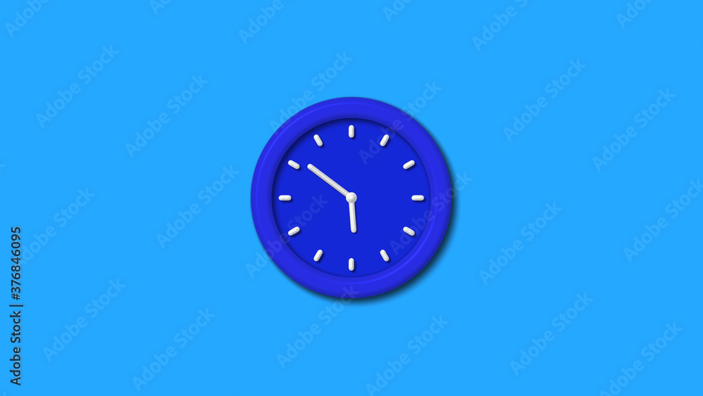 Amazing blue color 3d wall clock icon on aqua background,12 hours clock icon Amazing blue color 3d wall clock icon on aqua background,12 hours clock icon