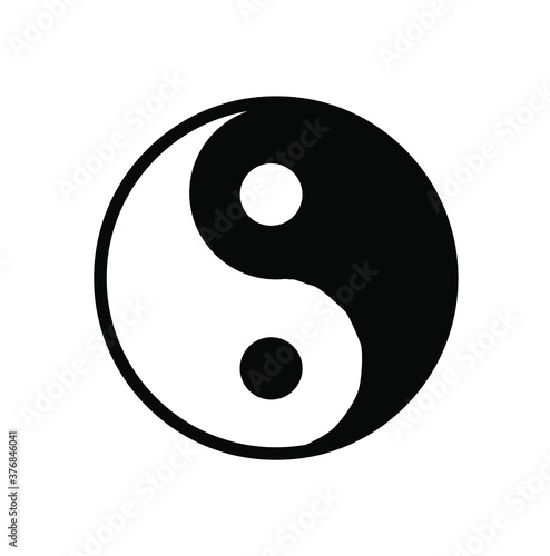 yin and yang icon, vector illustration photo